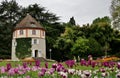 Low angle shot of the Gardeners tower on the flower Island Mainau at Lake Constance