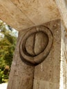 Low angle shot of the Gate Of The Kiss detail in a park in Romania Royalty Free Stock Photo