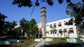 Low angle shot of gulbarga university library building with open air green library isolated in nature