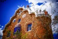 Low angle shot of the historic Casa del Guarda in Barcelona, Spain