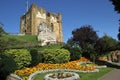 Low angle shot of the historical Guildford Castle in Guildford, the UK with a nice garden Royalty Free Stock Photo