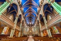 Low angle shot of the interior of Notre Dame Cathedral Basilica in Ottawa, Canada