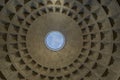 Low angle shot of the interior of the Pantheon in Rome, Italy