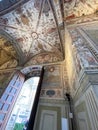Low angle shot of the interior of Piazza della Signoria in Florence, Italy