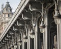 Low angle shot of the lamp in the Metro of Paris captured in Paris, France Royalty Free Stock Photo