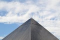 Low angle shot of Luxor pyramid, Las Vegas with the background of beautiful cloudy sky