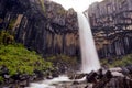 Low angle shot of the magnificent Svartifoss waterfall captured in Skaftafell, Iceland