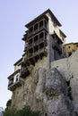 Low angle shot of the medieval hanging houses of Cuenca in Cuenca, Spain Royalty Free Stock Photo