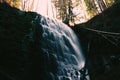 Low angle shot of a mesmerizing waterfall in the forest Royalty Free Stock Photo