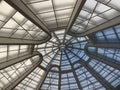 Low angle shot of the modern construction of the ceiling of a building