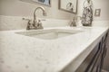 Low angle shot of modern marble bathroom sink design Royalty Free Stock Photo