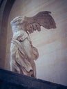 Low angle shot of Nike of Samothrace, Louvre museum, Paris