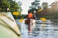 Close up shot of nose of kayak