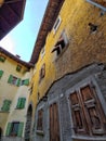 Low angle shot of an old apartment with many windows Royalty Free Stock Photo