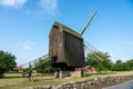 Low angle shot of an old windmill in Bornholm, Denmark