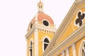 Low-angle shot of the Our Lady of the Assumption Cathedral in Granada, Nicaragua Royalty Free Stock Photo