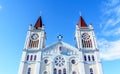 Low angle shot of the Our Lady of Atonement in the center of Baguio, Philippines