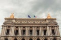 Low angle shot of Palais Garnier, Paris France Royalty Free Stock Photo