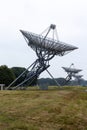 Low angle shot of a  radio telescope near Westerbork in The Netherlands Royalty Free Stock Photo