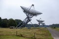 Low angle shot of a  radio telescope near Westerbork in The Netherlands Royalty Free Stock Photo