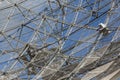 Low angle shot of a  radio telescope near Westerbork in The Netherlands Royalty Free Stock Photo