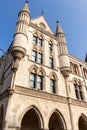 Low angle shot of the Royal Courts of Justice building in London Royalty Free Stock Photo