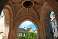 Low angle shot of the Saint Maur church in Martel, Lot, France during daylight