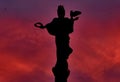 Low angle shot of the Saint Sofia Monument in Bulgaria during the beautiful sunset Royalty Free Stock Photo