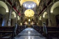 Low angle shot of the Santa Maria Basilica of Elche's interior in Spain