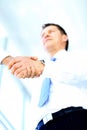 Low angle-shot of shake hands Royalty Free Stock Photo