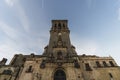 Low angle shot of St. Mary Parish Church in Arcos de la Frontera, Andalusia, Spain