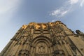 Low angle shot of St. Mary Parish Church in Arcos de la Frontera, Andalusia, Spain