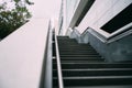 Low-angle shot of stairs at the Hong Kong art museum Royalty Free Stock Photo