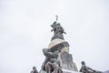 Low angle shot of the statue tribute to Christopher Columbus