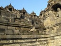 Low angle shot of the statues of Buddha in Borobudur Temple, Mungkid, Indonesia
