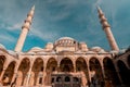 Low angle shot of The Sultan Suleiman Mosque under the blue sky and sunlight in Mariupol, Ukraine