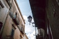 Low angle shot of an typical southern Italian empty streetlamp in Lecce Royalty Free Stock Photo