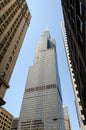 Low angle shot of Willis (Sears) Tower in Chicago Royalty Free Stock Photo