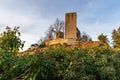 Low angle shot of Windeck Castle ruins in the Black Forest, Germany Royalty Free Stock Photo