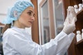 Woman chemist finding the perfect substance during experimental Royalty Free Stock Photo