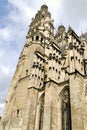 Side view of Saint-Gatien cathedral in Tours Royalty Free Stock Photo