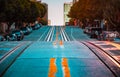 Famous California Street at dawn, San Francisco, California, USA Royalty Free Stock Photo