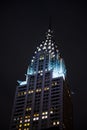 Low-angle vertical of Chrystler Building night view in New York