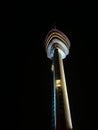 Low angle vertical shot of Kuantan 188 tower at night