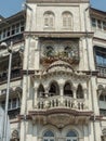 Low angle view Balcony of Old house on a corner in Grantroad Mumbai Royalty Free Stock Photo