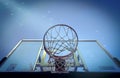 Low angle view of basketball hoop Royalty Free Stock Photo