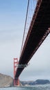 Low angle view of the beautiful Golden Gate Bridge on a sunny day Royalty Free Stock Photo