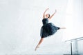 low angle view of beautiful young ballerina dancing Royalty Free Stock Photo