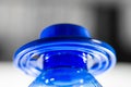 Low angle view of a blue plastic water  bottle Royalty Free Stock Photo