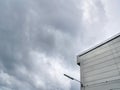 View of Building Against Dark Moody Stormy Sky